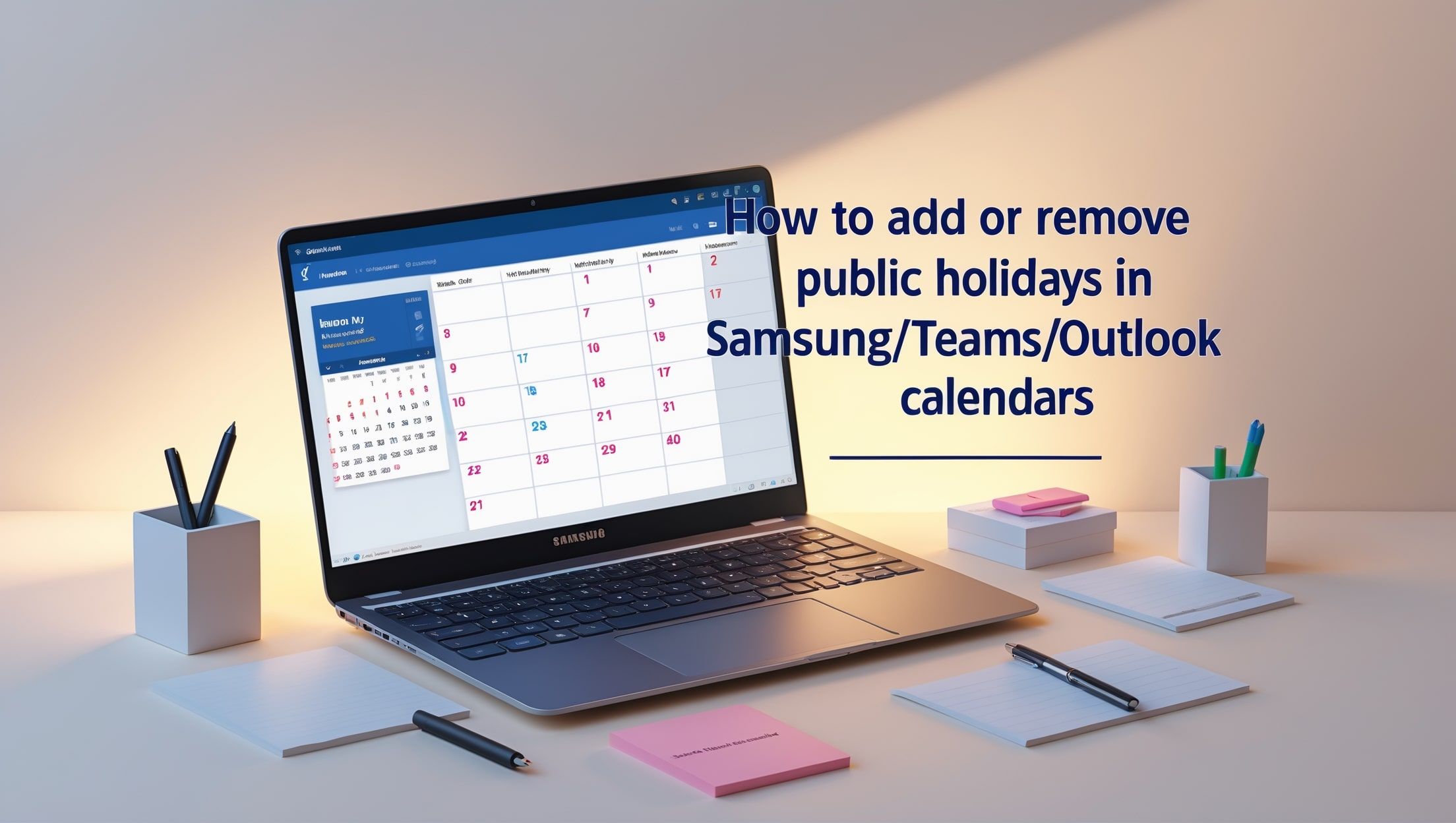 Hoe voeg je feestdagen toe of verwijdert ze in Samsung/Teams/Outlook-agenda's